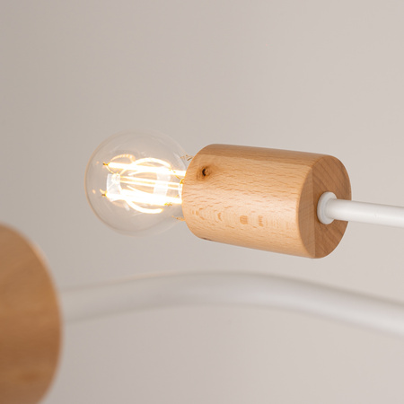 Stropní lustr 8x E27 Přírodní dřevo Bílý Timbo Peach Puff SL.1667 Sollux