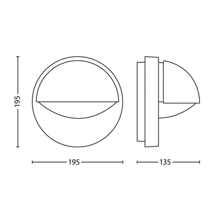 Zahradní lampa LED nástěnná lampa ČERVEN myGarden E27 IP44 kulatá antracitová PHILIPS