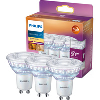 3x LED halogenová žárovka GU10 PAR16 3.8W = 50W 345lm 2700 Teplá bílá 36° PHILIPS Stmívatelné
