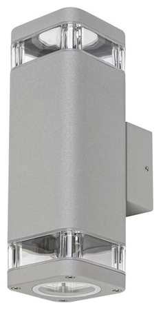 Zahradní lampa LED nástěnná lampa SINTRA 2xGU10 IP44 Horní Spodní Obdélníková šedá RABALUX