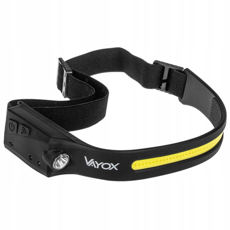 LED dobíjecí čelovka COB+XPE 350lm IPX4 s pohybovým senzorem 5 režimů VAYOX
