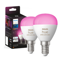 2PAK LED žárovka E14 P45 5,1W CCT RGB PHILIPS HUE White & COLOR Ambiance Bluetooth Zigbee