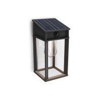 Zahradní nástěnná lampa Solární venkovní fasádní LED 3,2W 470lm 4000K IP44 s pohybovým a soumrakovým senzorem černá Geri Ultra Efficient Philips