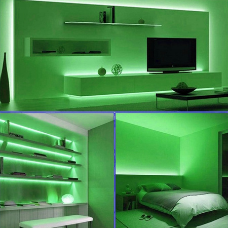 LED pásek 12V COB 45W 480LED 2835 Zelený 8mm 5m ECOLIGHT