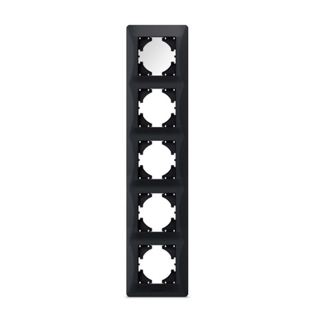 Horizontální rámeček pro zásuvky Pětinásobná povrchová montáž Černá BINERA VIDEX
