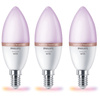 3x LED žárovka E14 C37 4,9W = 40W 2200-6500K + RGB SMART WiFi Philips WiZ