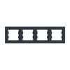 4násobný horizontální rám pro čtyřnásobnou zásuvku Asfora Anthracite