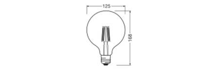 LED žárovka G125 E27 3,4W = 40W 470lm 2700K Warm 300° Filament Performance Class Ledvance