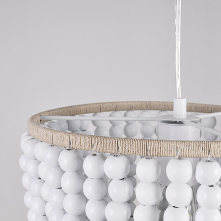 RIBE 1x E27 převislé stropní svítidlo bílé dřevo GOLDLUX (Polux)