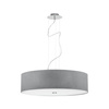 VIVIANE Stropní svítidlo 6773 Nowodvorski Grey 3xE27 Kruhové závěsné svítidlo Materiál+sklo+ocel 65 cm Moderní