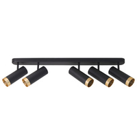 Nástěnné a stropní bodové svítidlo 5x GU10 Black Gold FADO Sanico Goldlux