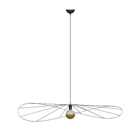ESKOLA E27 drátové závěsné LED stropní svítidlo 70cm černé SOLLUX