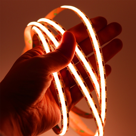 LED pásek COB pásek 12V 45W 2400LED NEON Oranžový 8mm 5m