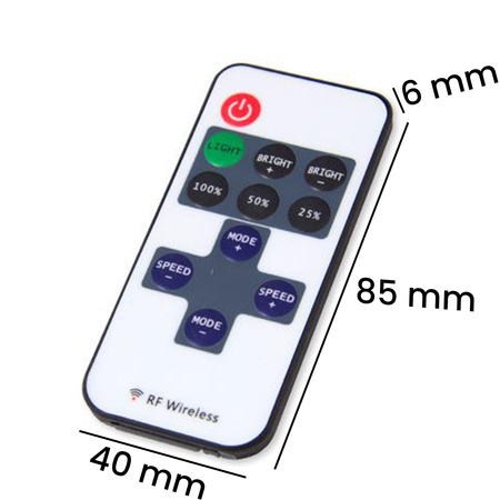 Stmívač LED pásků. rádiový ovladač s dálkovým ovládáním MINI RF DC 6A