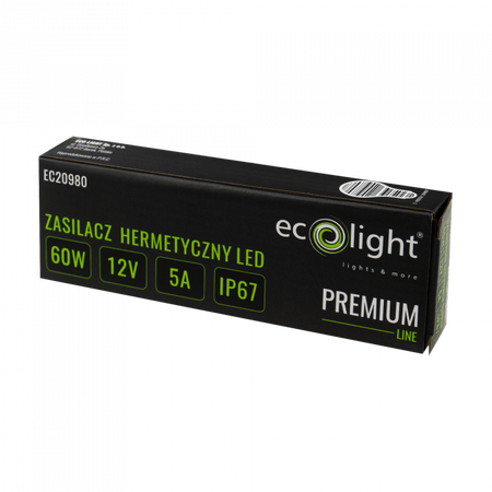 LED napájecí zdroj IP67 60W 12V Premium Ecolight