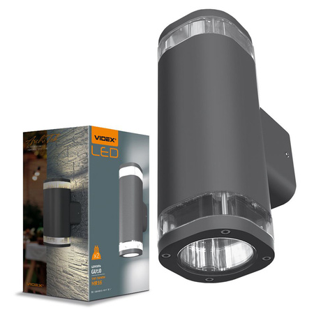 Venkovní nástěnné svítidlo IP54 2x GU10 Grey BRUNO Videx