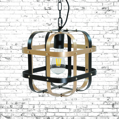 Závěsná lampa E27 černá-zlatá GOLDLUX (Polux)