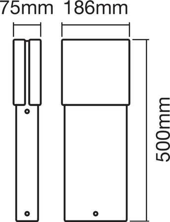 Venkovní sloupková lampa LED Grey 12,5W 3000K Warm IP44 ENDURA STYLE ELLIPSE 50cm LEDVANCE