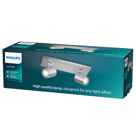 LED RUNNER stropní svítidlo 2x GU10 Reflektor pohyblivé svítidlo Hliník PHILIPS