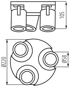 LED GU10 LED Reflektor Stropní světlo nastavitelné kulaté černé Laurin Kanlux