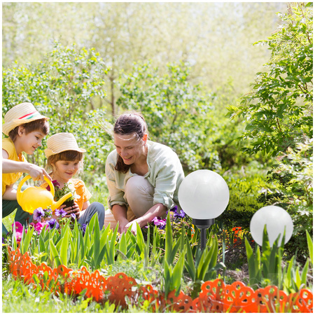 Solární zahradní tyč Venkovní stojící LED 6500K Studená IP44 Černá koule Kobi