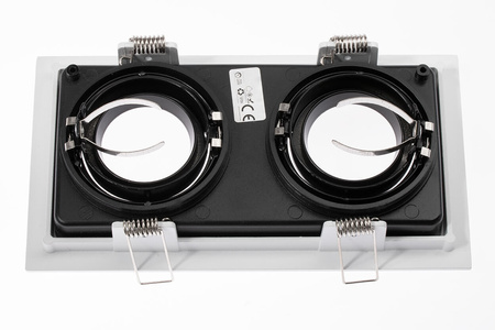 Halogenová Podhledové svítidlo 2x GU10, Nastavitelná Čtvercová Bílá GEMINUS LUMILED