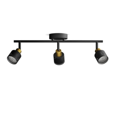 Reflektorové stropní svítidlo 3x GU10 černá-měděná Niall Philips