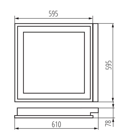 LED panelové stropní svítidlo G13 60x60cm Square Flush Mount White REGIS Kanlux