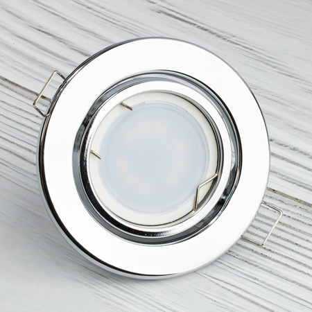 Svítidlo HALOGEN. zapuštěné. pohyblivé. kulaté. chrom. plech GU10 MR16