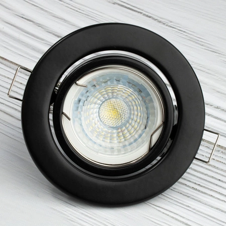 Halogenová Podhledové svítidlo GU10, MR16 Nastavitelná Kulatá Černá Plech LUMILED