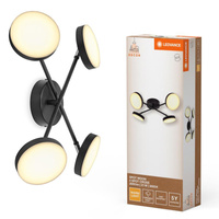 LED nástěnné stropní nástěnné svítidlo Povrchová montáž svítidla 21W 1120lm CCT Dekorativní černý bodový měsíc Ledvance