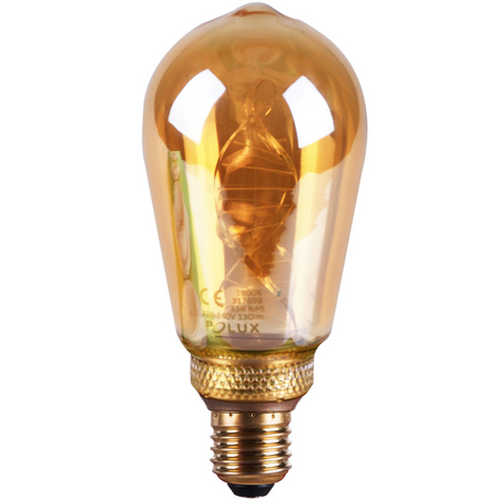 Dekorativní LED žárovka E27 ST64 3.5W 130lm 1800K Teplá bílá 320° DecoVintage Amber Pillar GOLDLUX (Polux)