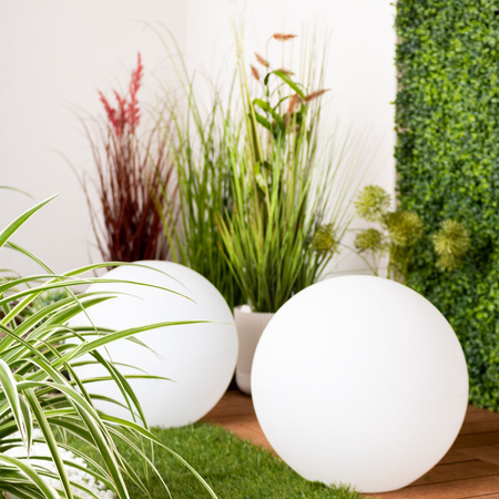 Zahradní koule SOLÁRNÍ LAMPA na zahradu POZEMNÍ LED RGB 30cm + dálkový ovladač