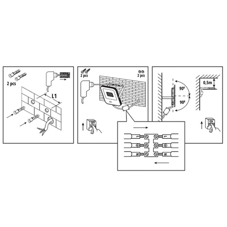 Reflektor LED 50W 4000lm 4000K IP65 Černá s pohybovým a soumrakovým senzorem + dálkový ovladač KOBI MHNC