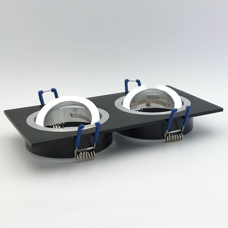 Zapuštěné halogenové bodové svítidlo GU10 černé dvojité Kobi