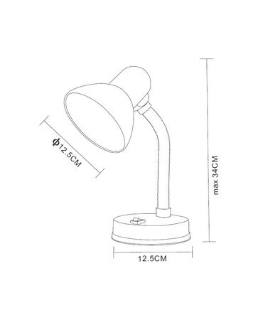 Lampa školní lavice pro LED E27 GAMA KM4010-ST. stříbrná
