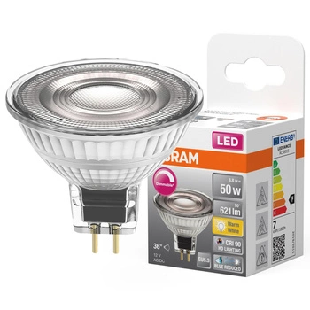 LED žárovka GU5.3 MR16 8W = 50W 670lm 2700K Teplá bílá 36° CRI90 12V OSRAM SUPERSTAR+ Stmívatelné