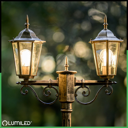 Venkovní zahradní lampa E27, LED sloupek lucerna 200cm BELLIS LUMILED