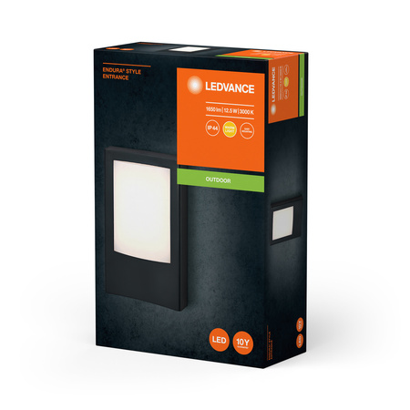 Venkovní zahradní lampa LED fasádní nástěnná lampa 12,5W 900lm 3000K IP44 Endura Ledvance šedá