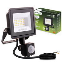 LED Reflektor snímač pohybu 20W, 1800lm 4000K IP44 Černá ZUNA2 LUMILED