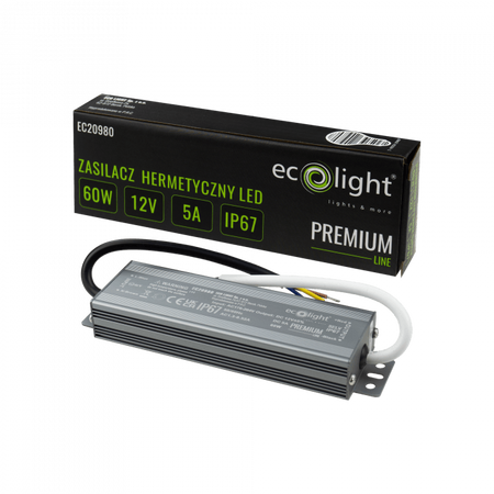 LED napájecí zdroj IP67 60W 12V Premium Ecolight