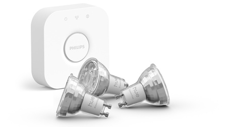 3x LED GU10 Reflector PAR16 4,7W = 50W 345lm 2200-6500K CCT + RGB SMART Smart Bluetooth ZigBee White and Color Ambiance + Bridge Bridge Philips HUE Starter Kit