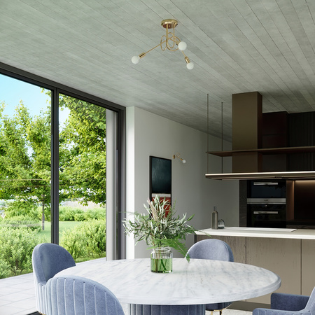 Lustr LOOP Stropní svítidlo 5xE27 Zlatý lesk Industriální SOLLUX