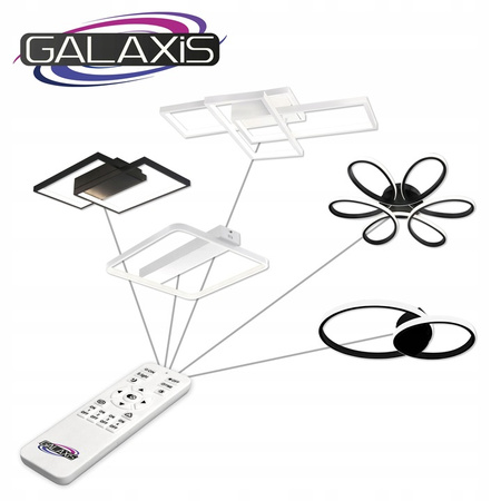 PLAFON LED lustr stropní svítidlo GALAXIS ARIES 54W 3000K-6500K černá + dálkový ovladač