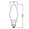 LED žárovka B35 Candle E14 3,4W = 40W 470lm 2700K Warm CRI90 300° Filament Dimmable SUPERSTAR PLUS CLASSIC Osram