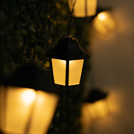 LED Solární řetěz, 10x LED Lucerny 3.8m 3000K Teplá bílá ARIA LUMILED