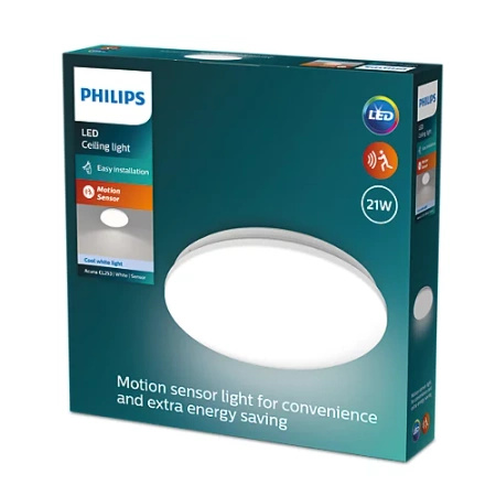 Stropní svítidlo LED Plafond 21W 2900lm 4000K se soumrakovým senzorem Bílá Acuna Philips