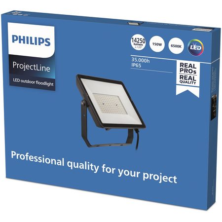LED reflektor 150W 14250lm 6500K IP65 černý ProjectLine Philips