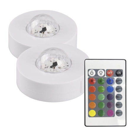 LED FESTA RGB Dekorativní osvětlení strany 2ks. s bateriovým dálkovým ovládáním
