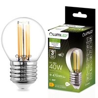 LED žárovka E27 P40 Filament 4W = 40W 470lm 4000K Neutral 360° LUMILED